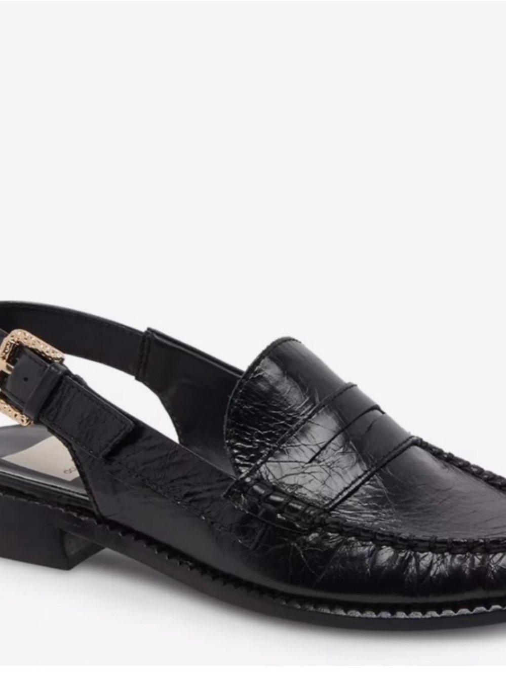 Dolce Vita Black Leather Slingback Penny Loafers